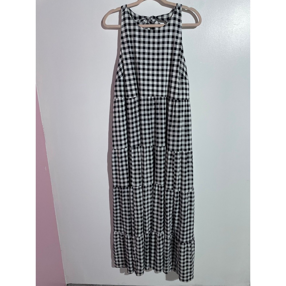 Torrid gingham black white tiered maxi dress 1x - Picture 1 of 6
